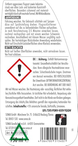 SONAX FlugrostEntferner (750 ml) entfernt aggressive Flugrost-Rückstände sowie Industriestaub von allen Lacken | Art-Nr. 05134000