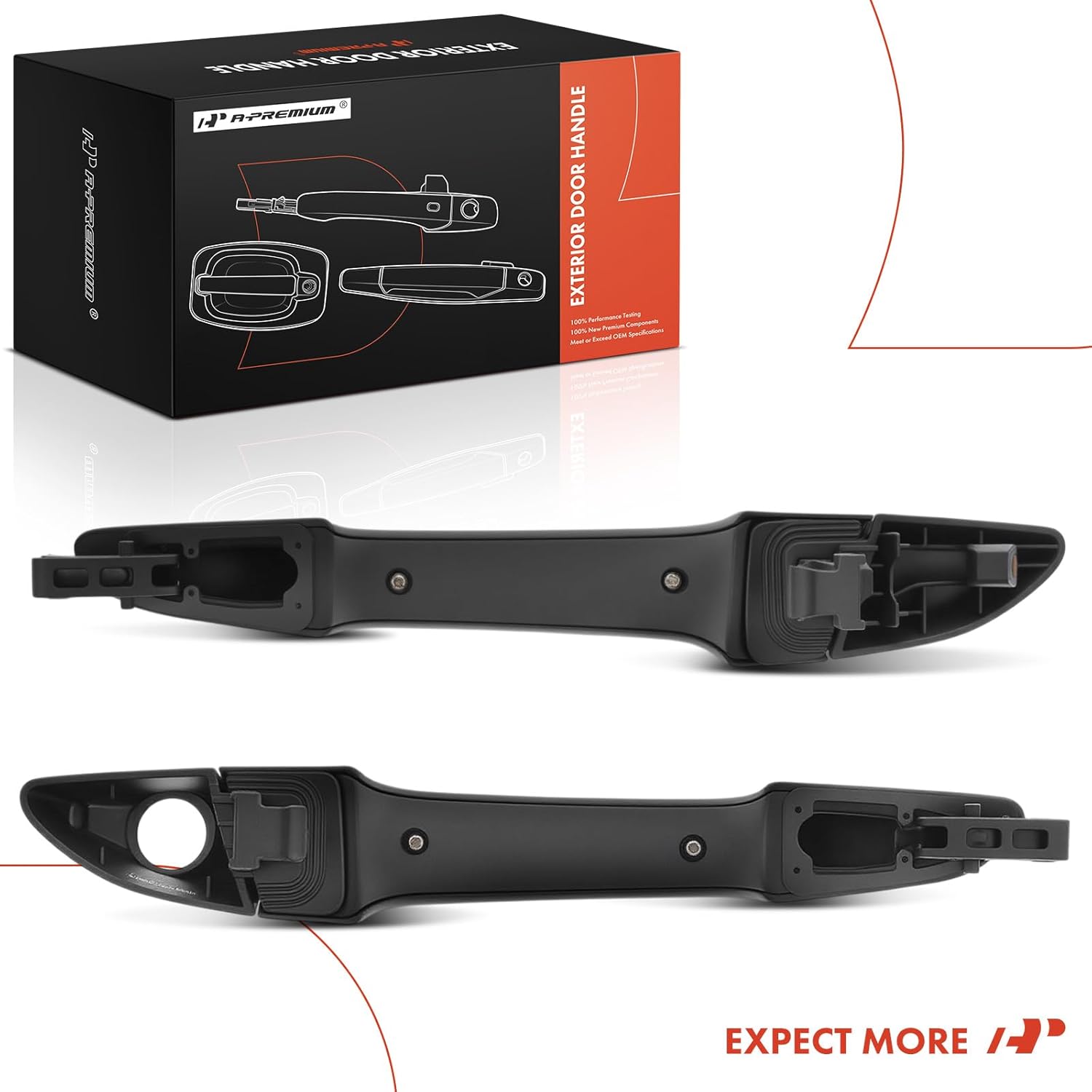 A-Premium Outside Exterior Door Handles Compatible with Hyundai Sonata 2015 2016 2017 2018 2019, Primed Black, 2-PC Set, Front Driver and Passenger Side