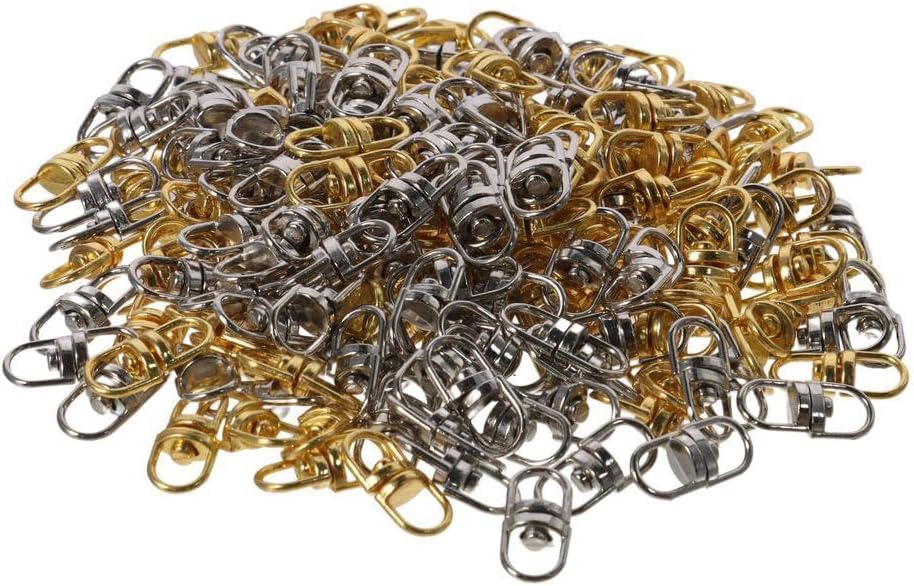 200Pcs Swivel Key Ring Keychain Connectors Clasps Double Ended Eye Hooks Lanyards Key Ring for Keychain DIY Crafts Making