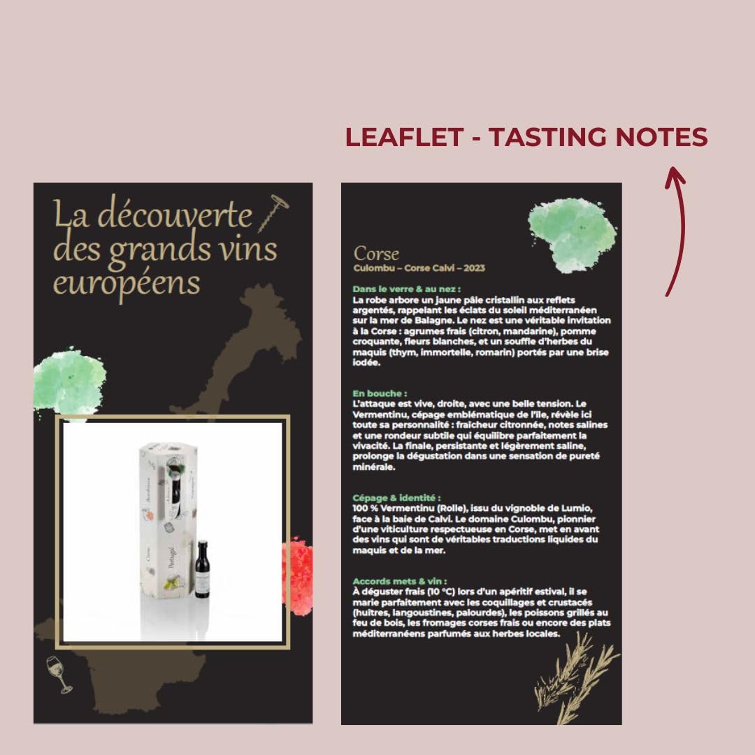 Geschenkbox für Männer/Frauen - 12 Weine aus Frankreich/Europa - Verkostung Rotwein/Weißwein/Rosé - Gourmet- und Genuss-Geschenkbox - 12 x 40 ml