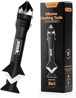 Saker Silicone Caulking Tools-3 in 1 Sealant Finishing Tool Grout Remove Scraper (Stainless Steelhead),Caulk Remover Glass...