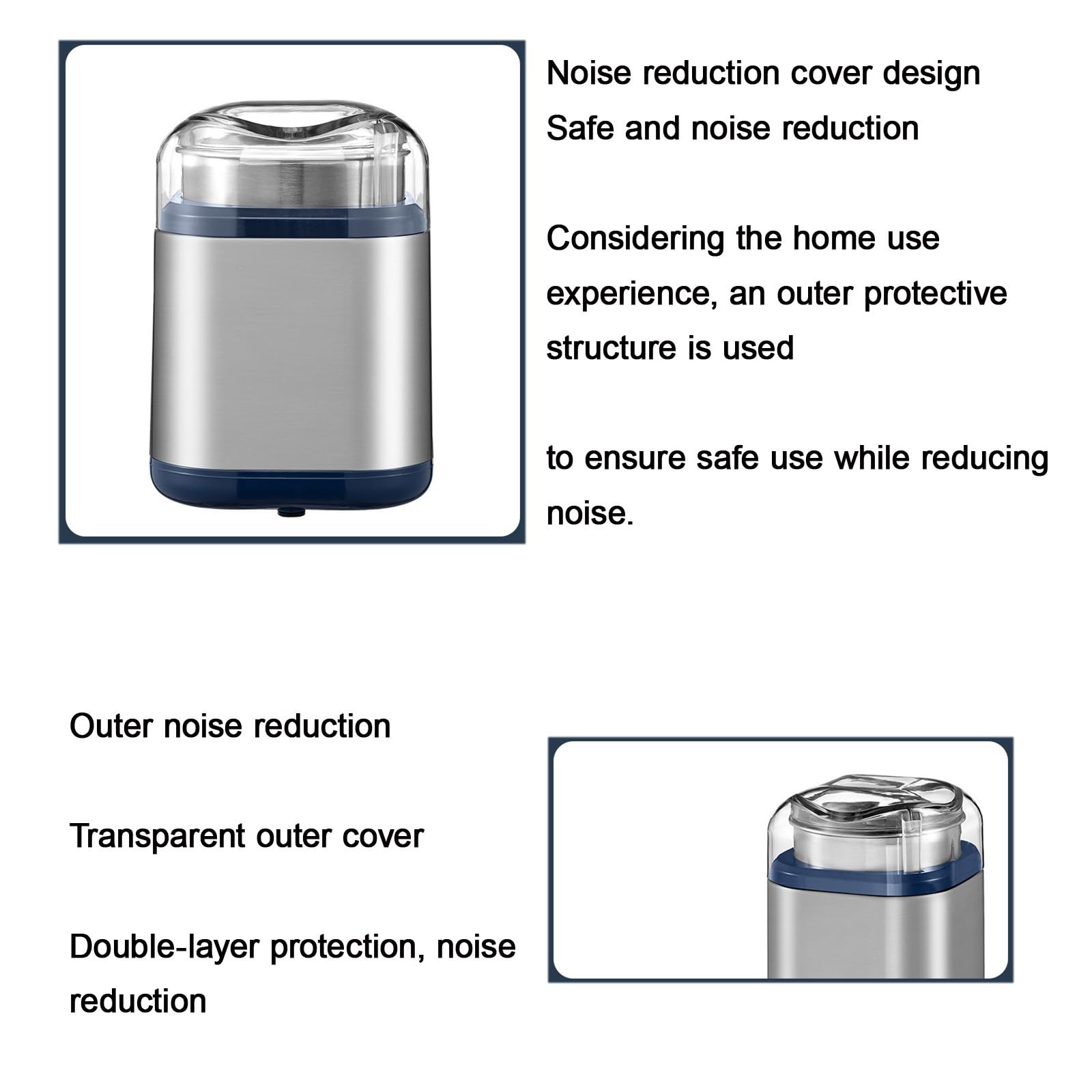 Casa Elettrico Spezza Pastiglie Acciaio Inossidabile 304 Trita Pastiglie Polvere Fine Portatile Spezza Pillole per Case di Cura(Silver)