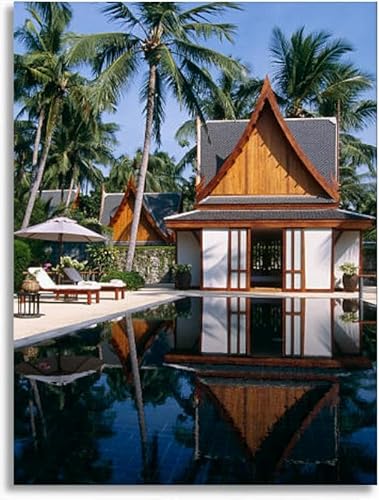 Canvas Wall Art for Bathroom Villa Pool Phuket 16x20