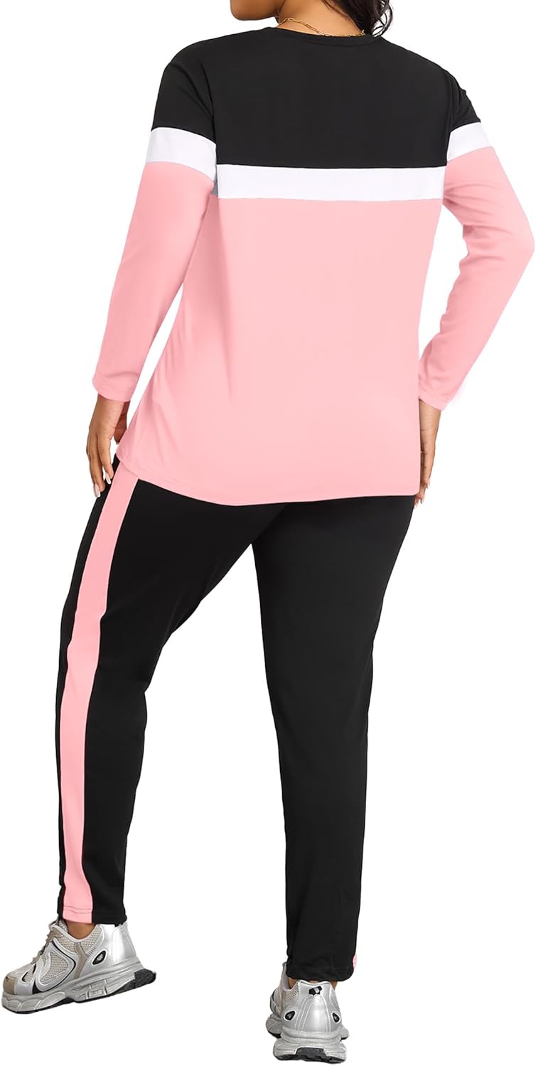 LovelyWholesale Womens Plus Size 2 Piece Sets Long Sleeve Top and Lounge Pants Tracksuit - Image 4