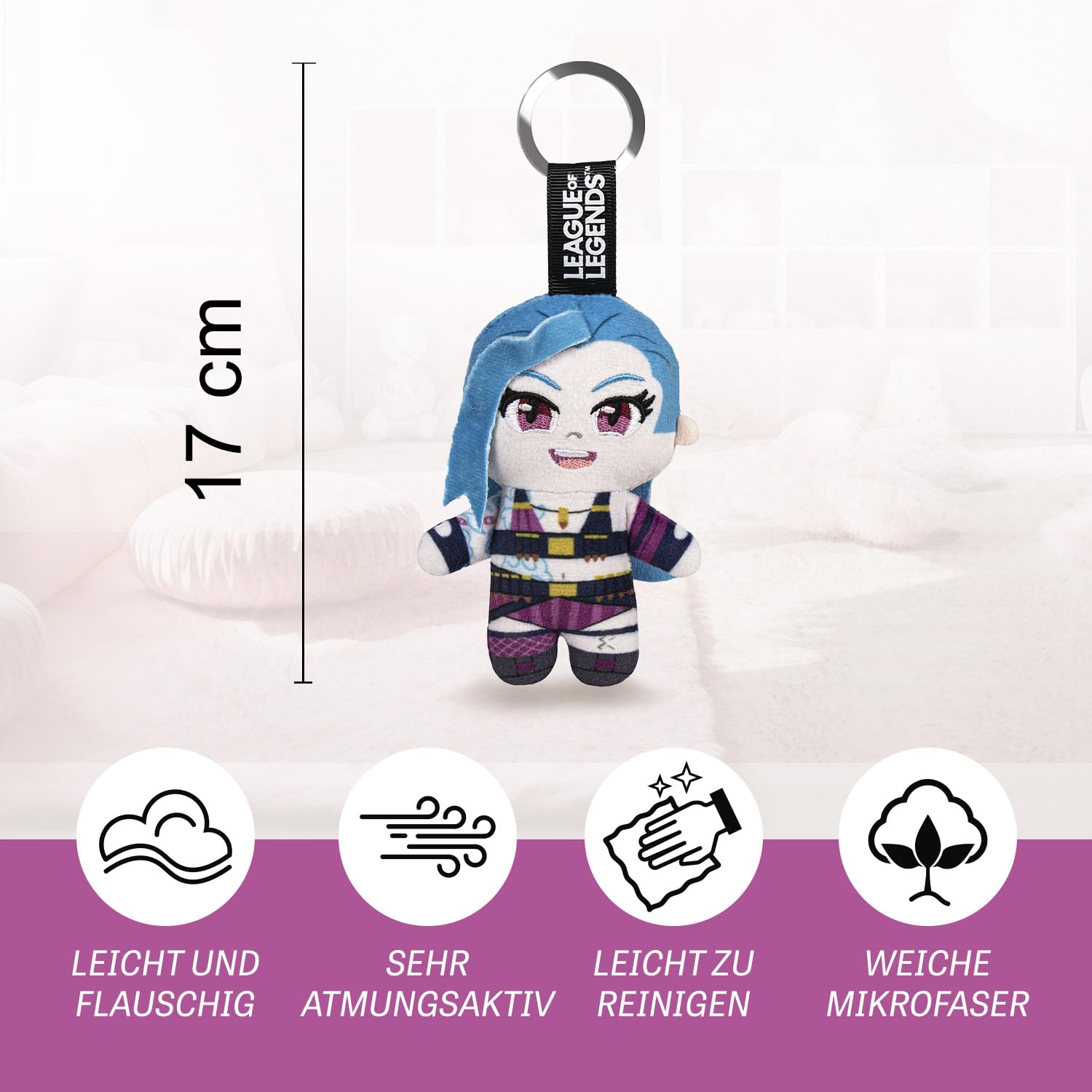 Play by Play League of Legends - Jinx Plush Figure/Keyring Plush