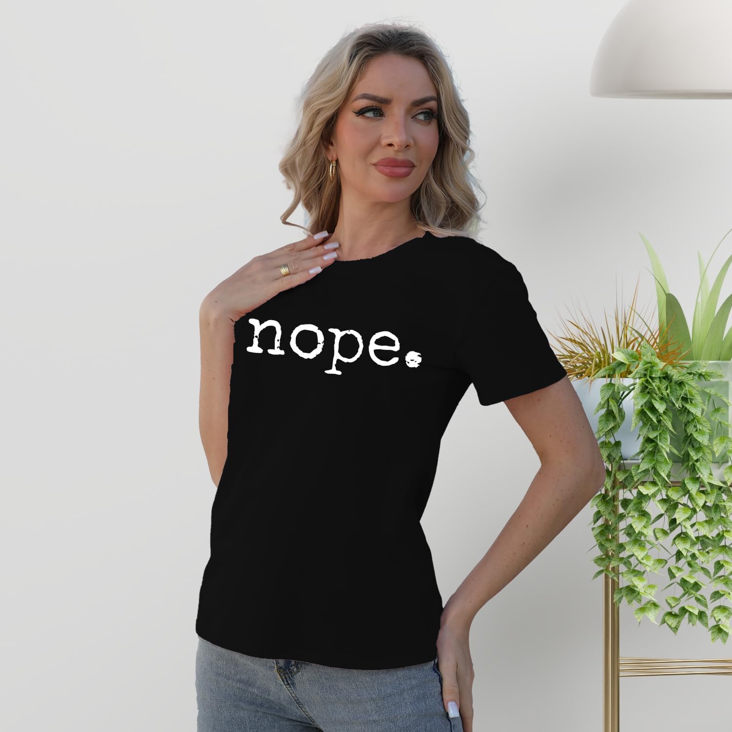 MAIHUN Women Nope Not Today Shirt Funny Saying Short Sleeve Summer Blouse Tee Top - Image 6