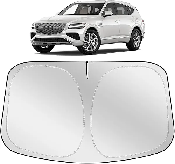 XHRING Windshield Sun Shade Sunshade Compatible with Genesis GV80 2026 2025 2024-2021 Accessories Car Front Window Sun Shield Cover