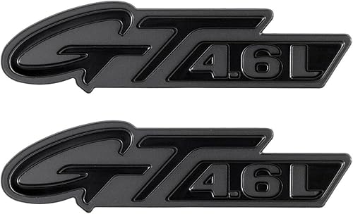 Par de emblemas laterales de guardabarros de dos tonos brillantes y negro mate LH RH hechos para Mustang GT 4.6L 1996-1998