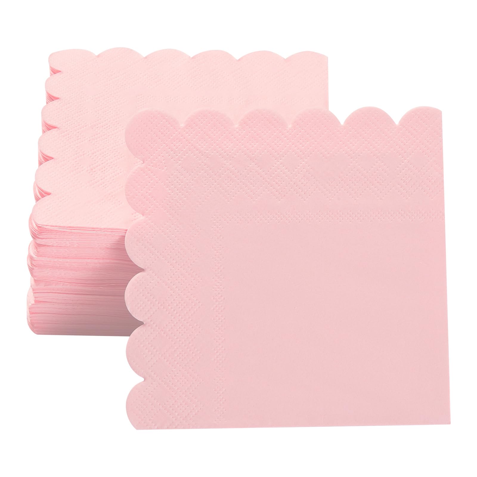 Paquete de 200 servilletas de cóctel desechables de 2 capas con borde festoneado verde salvia plegadas de 5 x 5 pulgadas para cena, boda, baby shower, fiesta de cumpleaños, aniversario, recepción