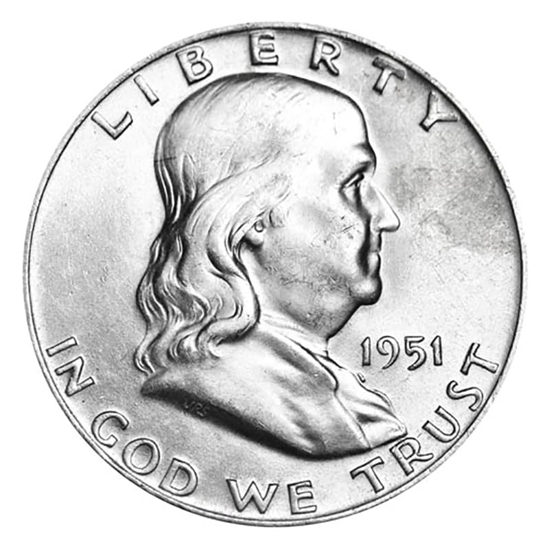 1951 D Franklin Half Dollar Brilliant Uncirculated BU UNC