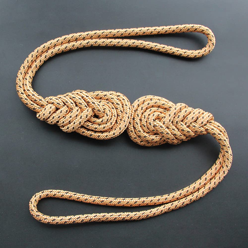 1 Stück handgewebter Vorhang-Raffhalter, Nähseil-Dekorationszubehör, Gold, 75 cm Vorhang-Dekoration