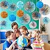 Outus 18 Pcs Travel The Map Hanging Paper Fans Decorations - View #9