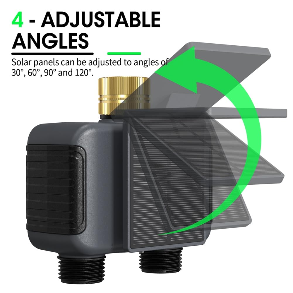 Temporizador de Riego Inteligente Programable de 2 Zonas con Wifi de 2.4GHz para Grifo de Jardín.