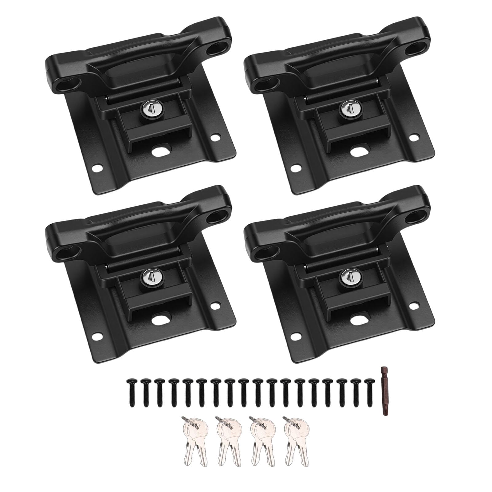 Walfront Anclajes de Amarre para Caja de Camión, Paquete de 4 Anillos de Anclaje de Metal con Acabado Protector, Amarres de Caja de Repuesto para Camiones 2015 a 2025, Seguridad de Carga para
