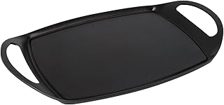 Crealys 513604 - Plancha, Aluminio de 47 x 28 x 4,5 cm, Color Negro