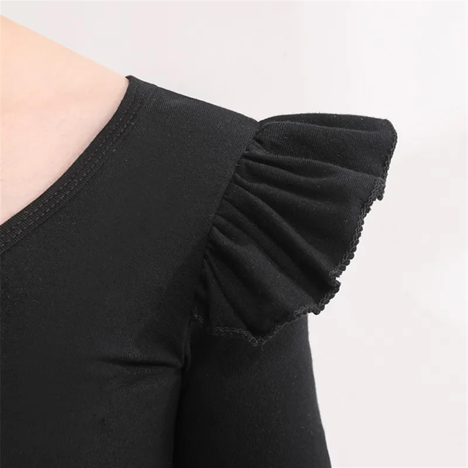 Schwarzer Trikotanzug für Mädchen Mädchen Ballettanzug Langarm Baumwolle Schleife Bodysuit Prinzessin Gymnastikkleidung Schlank Yoga Top Kunstlaufkleidung