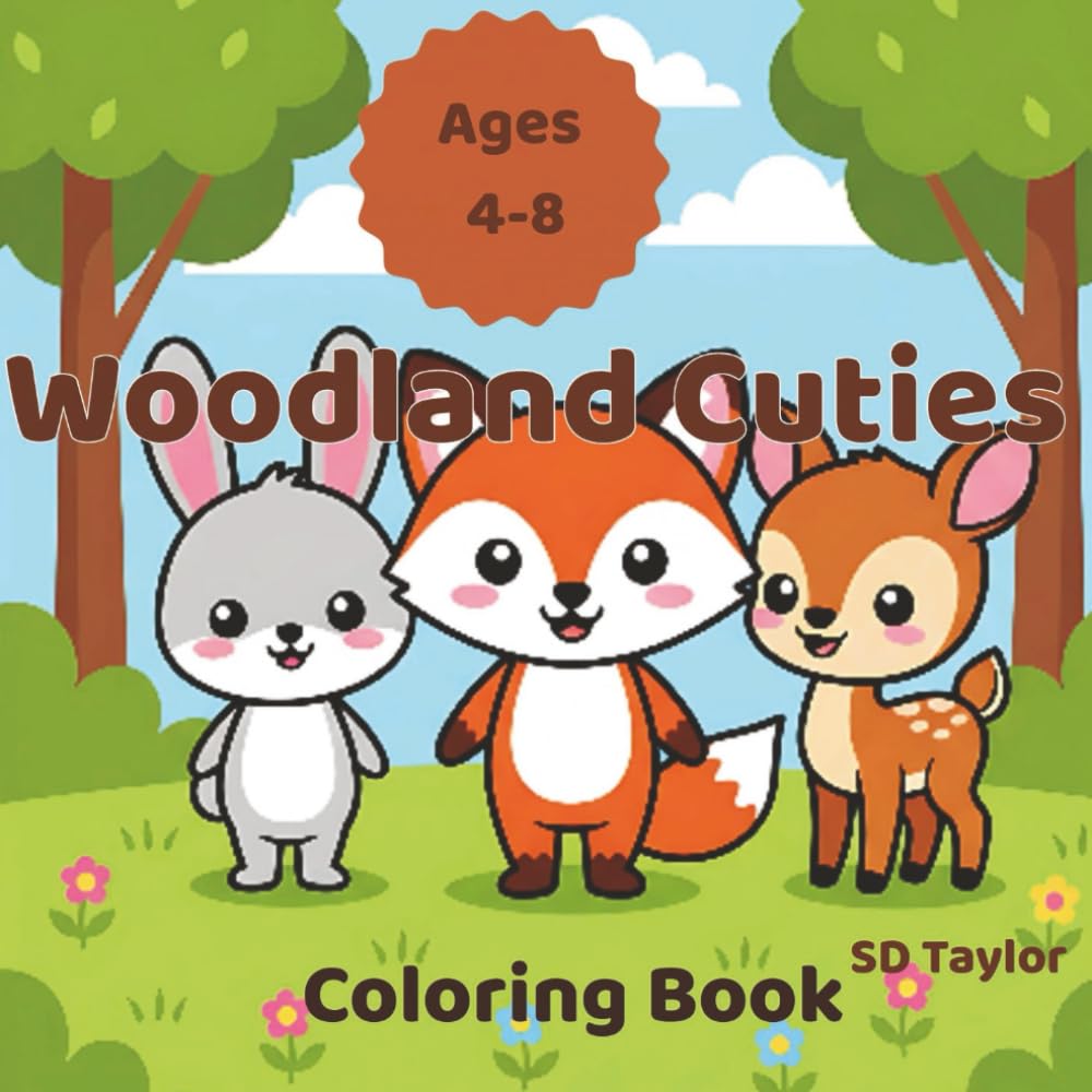 Woodland Cuties Coloring Book: Adorable Forest Animals for Kids Ages 4-8
