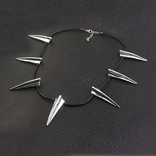 BUUFAN Chic Silver Stainless Steel Necklace for Black Cosplay Halloween Party2