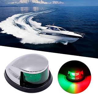 Obcursco LED Navigation Lights Deck Mount, New Marine Sailing Lights for Bow Side,Port, Starboard, Pontoons, Chandlery Boat, Yacht, Skeeter, DC 12V