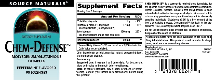 Source Naturals Chem Defense Molybdenum Glutathione Complex 90 Lozenges |  Desertcart Suriname