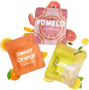 ASTOFLI Breathing NecklaceFruit Flavor Pack Set - Stop and Free from Anxiety, Womens Natural Fruit Flavored Anxiety Necklace, Lipstick-Shaped Metal Aids - Orange