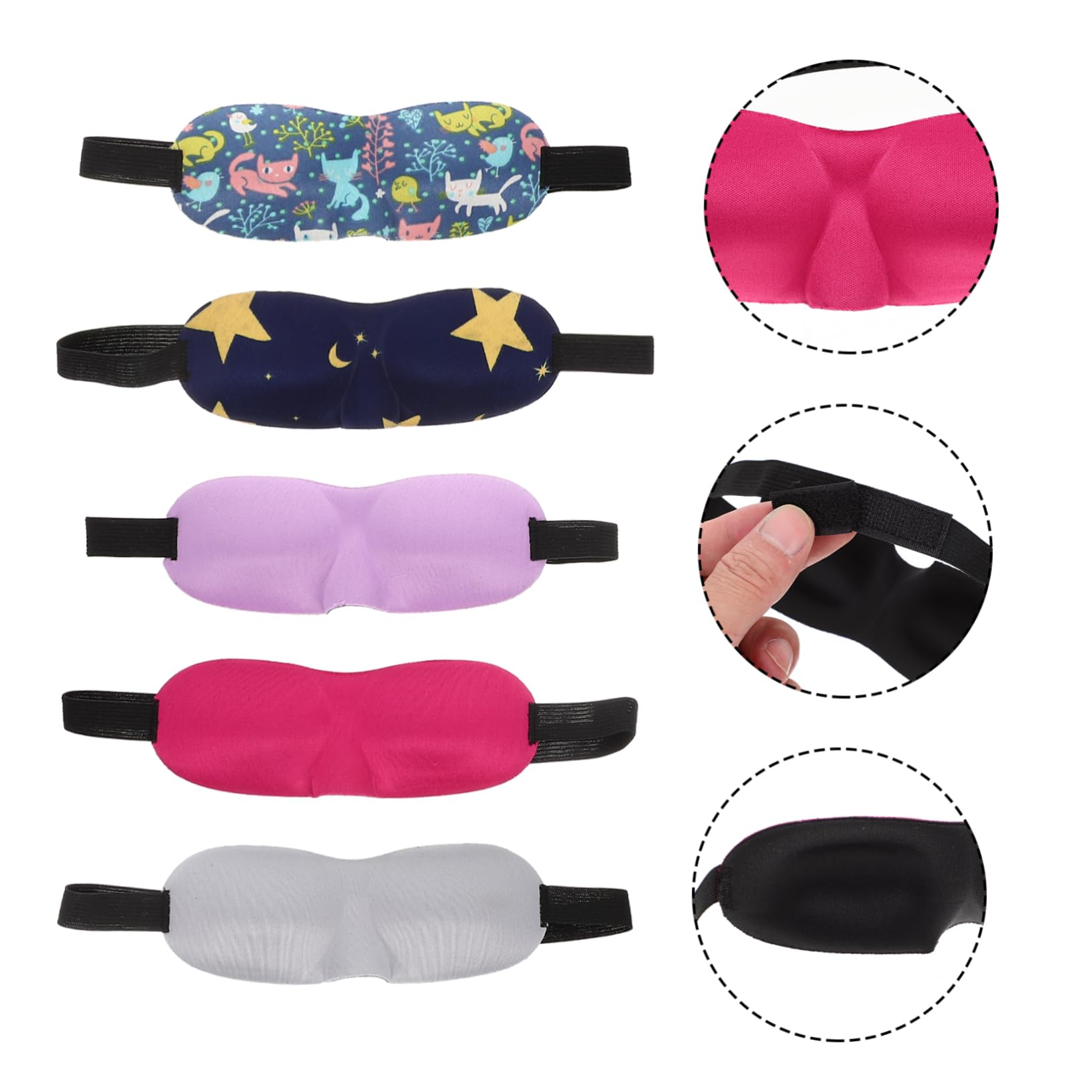 KOMBIUDA 20pezzi Maschera Da Sonno Per Ragazzo Ragazza Leggera e Traspirante Da Vari Colori Copriocchi Per Riposo e Relax Per Naps e Viaggi Assicura Sonno Profondo Luce