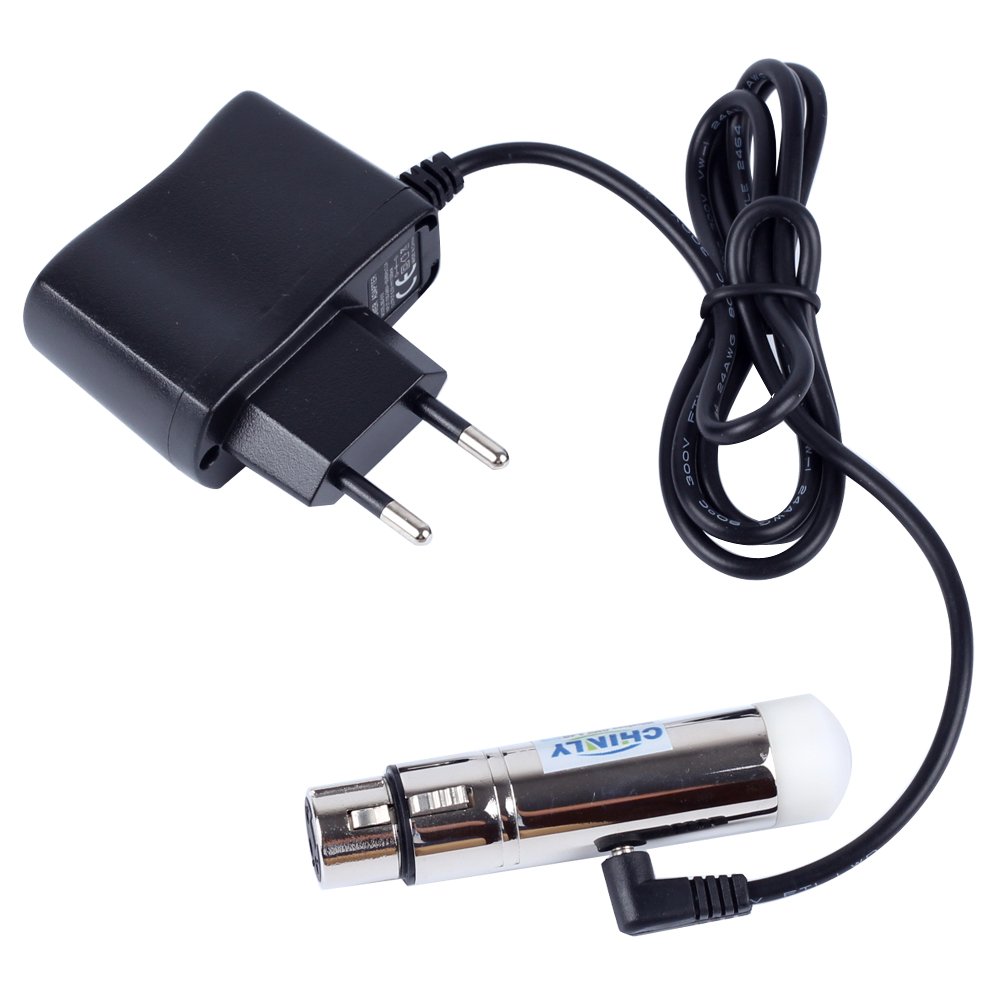 CHINLY 2,4G ISM DMX512 Kabellos Weiblichen XLR Empfänger mit Antenne für Moving Heads Bühne Licht