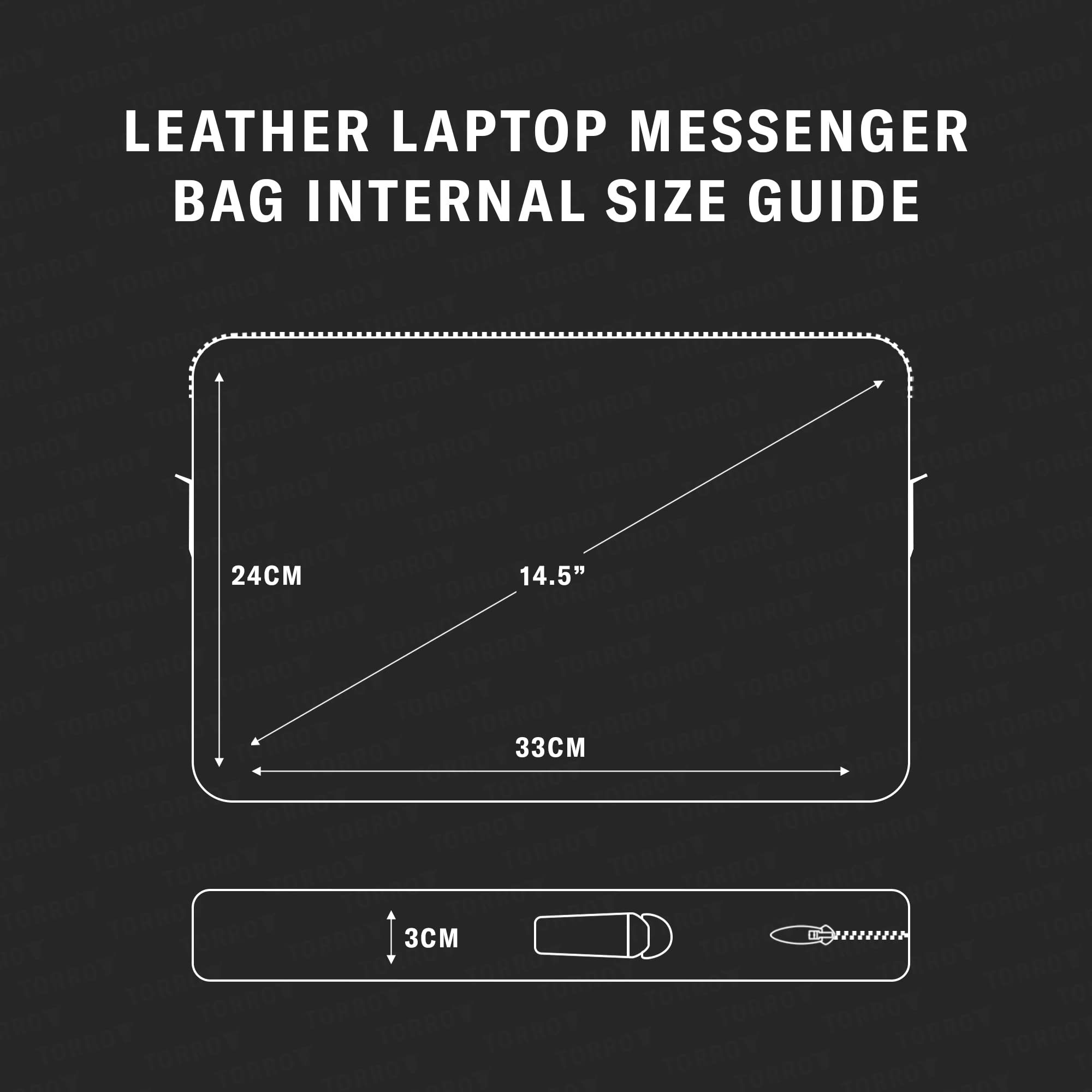 TORRO Bolsa para portátil - Bolso bandolera de piel auténtica compatible con portátil o MacBook de 13/14 pulgadas