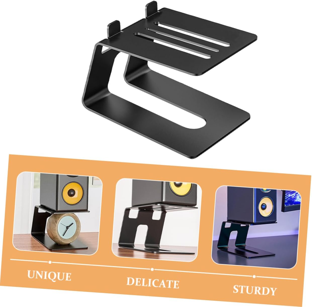 Desktop Speaker Stand Sound Speaker Riser Sturdy Metal Design for Enhanced Audio for Home Office and Entertainment Setup