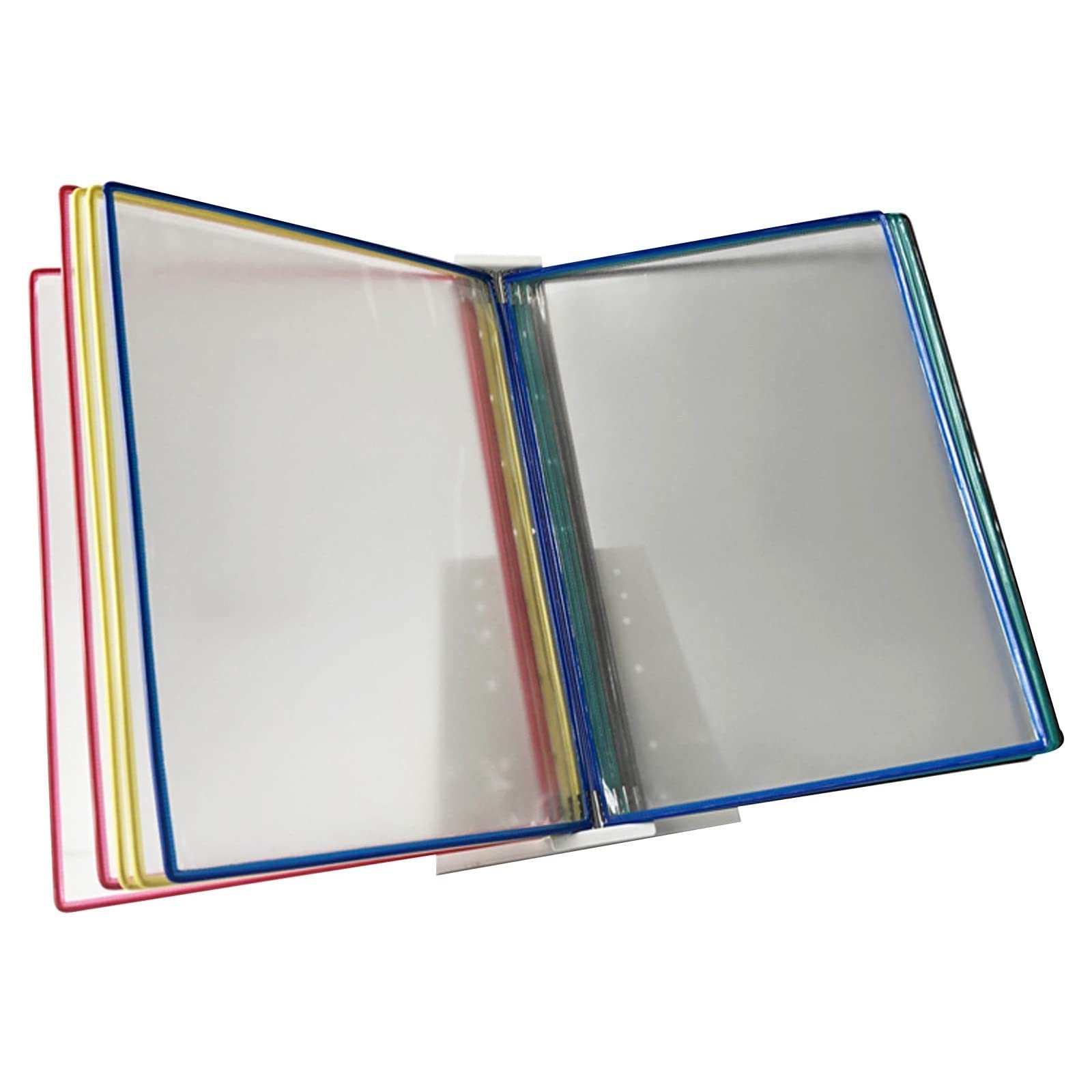 JYBNBBE Wall Mount Reference Organizer - Catalog Display Rack, Metal Lectern Table | 10 A4 Pockets | for Consultation and Presentation of Documents,Multi Coloured