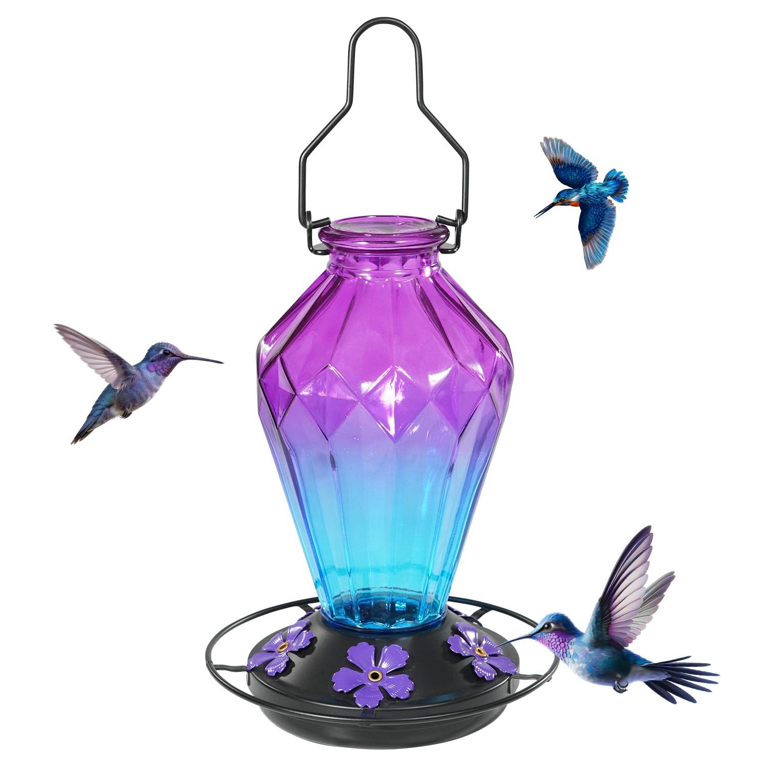 MCHBF 25Oz Diamond Purple Glass Feeder