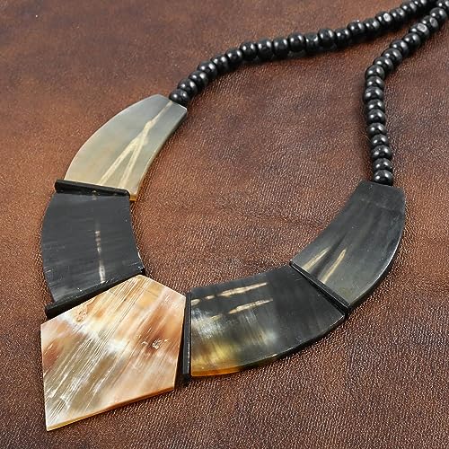 Shop LC Natural Brown Black Buffalo Horn Necklace Delicate Jewelry Birthday Women Jewelry for Women Size 20-22"3