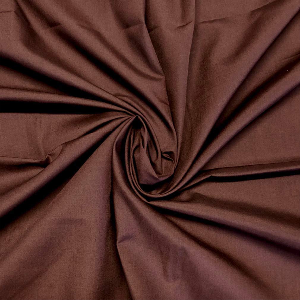 Plain Polycotton Fabric Poly Cotton Dress Craft 115cm 45" Wide Colours Per Metre by Accessories Attic Limited (Brown)