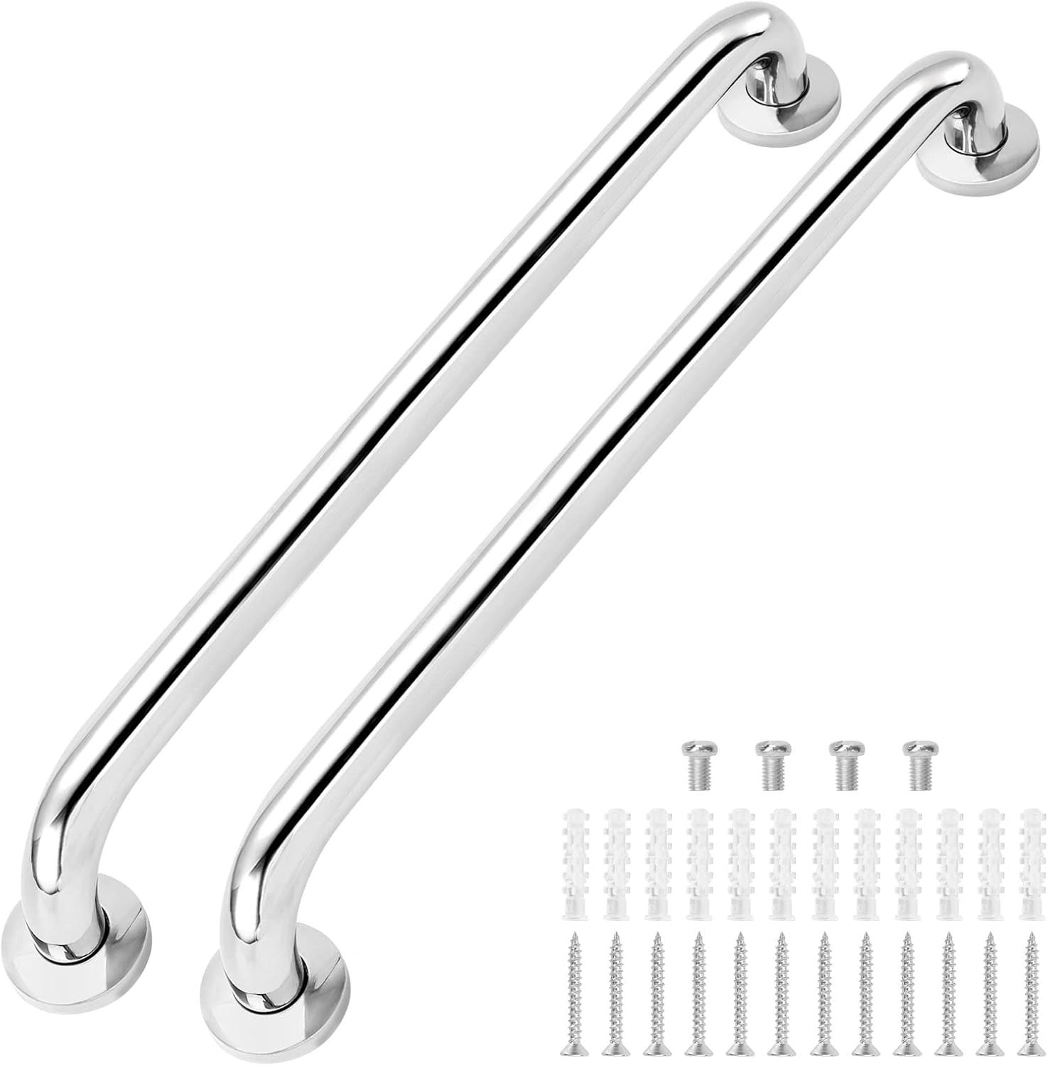 2Pcs Stainless Steel Grab Rails for Bathroom Anti Slip Handrail