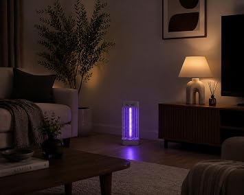 Coverzone 52cm UV Işıklı Kule Tipi 15W Sinek Öldürücü Elektrikli Sivrisinek ve Haşere Öldürücü Cihaz,15 Watt Temizleme Hazneli 50m² Etki Alanı İç Mekan Kullanım | GLR RT-15W
