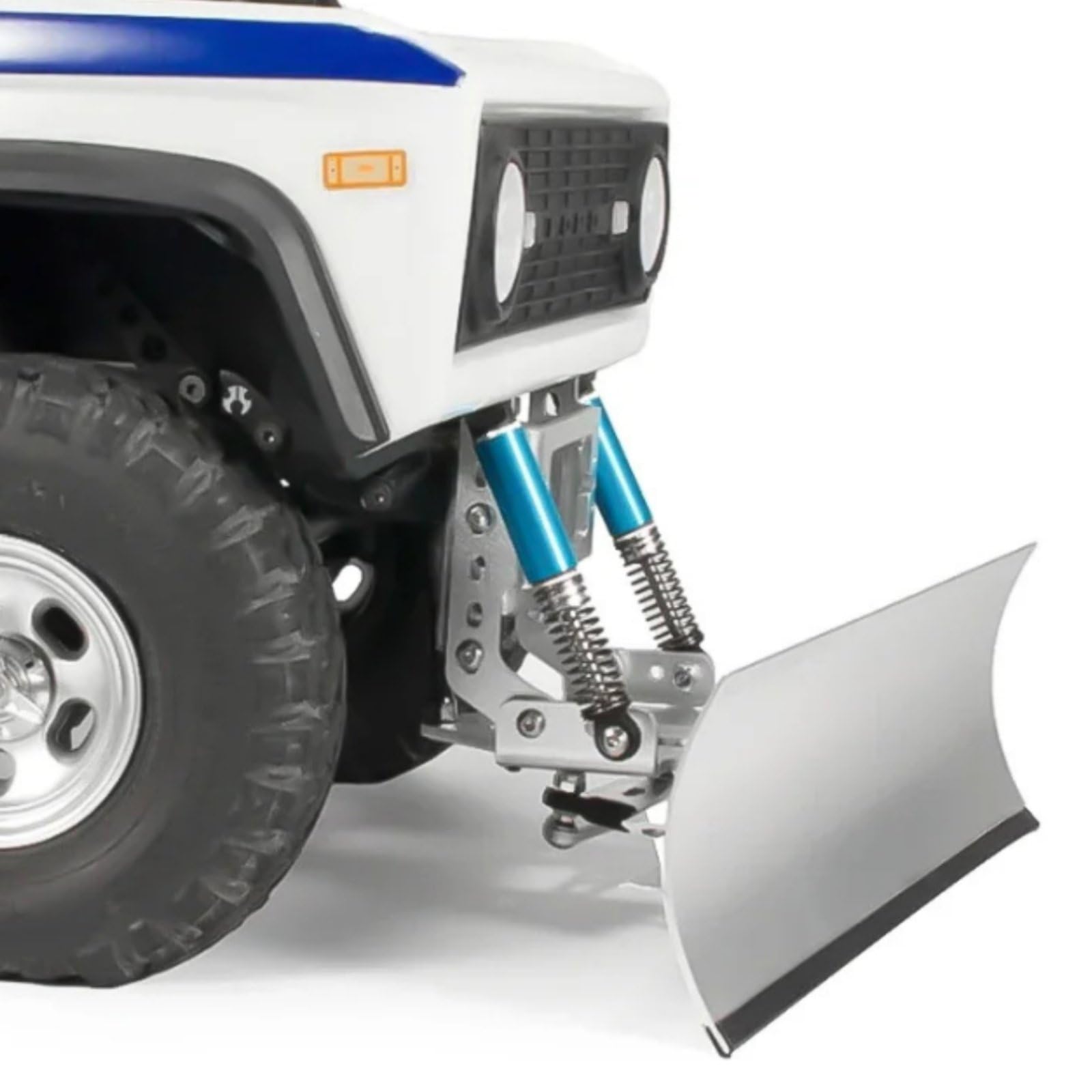 Pala de Nieve para Crawler RC de Metal con Espaciado Regulable y Fácil Instalación para Aficionados al Modelismo Diversión en Nieve Juegos de Arena Estilo Todoterreno, Plateado