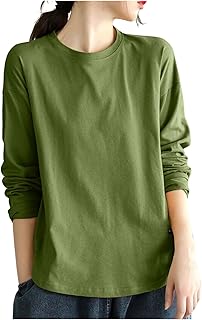 [lisusut] Tシャツ レディース 長袖 トップス ロンティー 重ね着 ロンt レディース カットソー クルーネック ティーシャツ ロングスリーブ 無地 カジュアル ゆったり インナー 重ね着 きれいめ オシャレ 秋服 着痩せ 着回しやすい おしゃれ