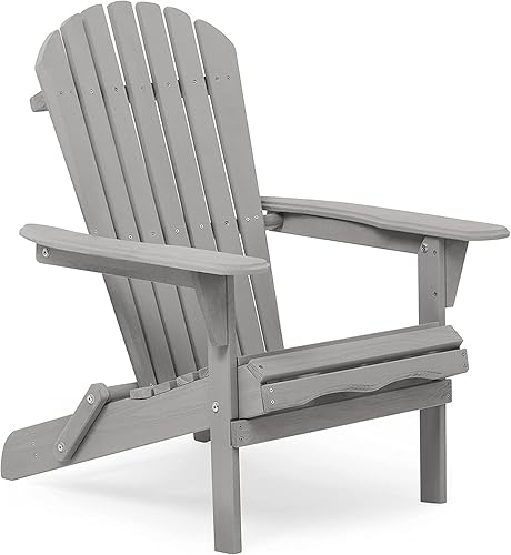 Miniatura 9 de Adirondack - Juego de 2 sillas plegables de madera para exteriores con respaldo de cedro sólido, cómoda silla de descanso para patio, terraza,