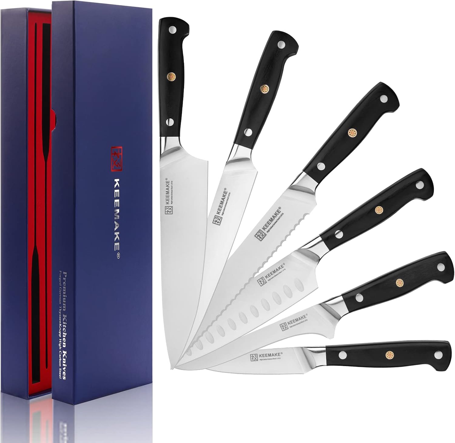 KEEMAKE Kitchen Knife Set Without Block, Professional Sharp