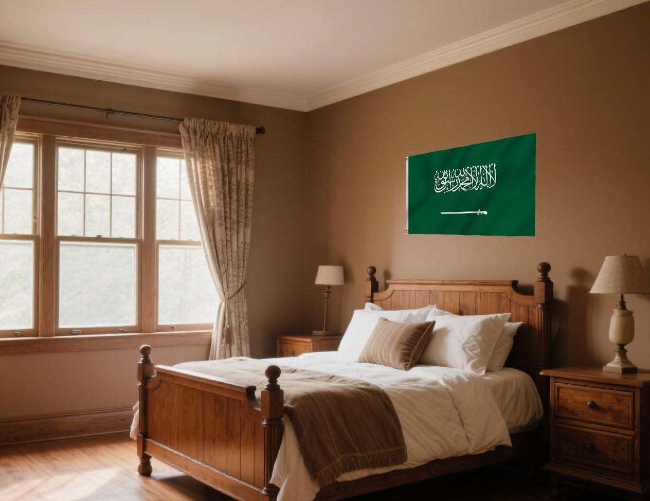 American Saudi Arabia Combination Flag 6X10FT, Double Sided 3Ply, US Arabian Friendship Flags, Men Women Banner,Vibrant Colors, Double Stitched with 2 Brass Grommets, Bar Garden Street Decoration, GYM, Office Decor,Indoor Outdoor Use,Gifts. (6x10ft)