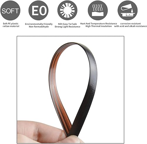 Miniatura 5 de Eagles Kit de reparación de mimbre, material de reparación de ratán sintético de 230 pies229.7 ft, cinta plana impermeable para muebles de jardín,