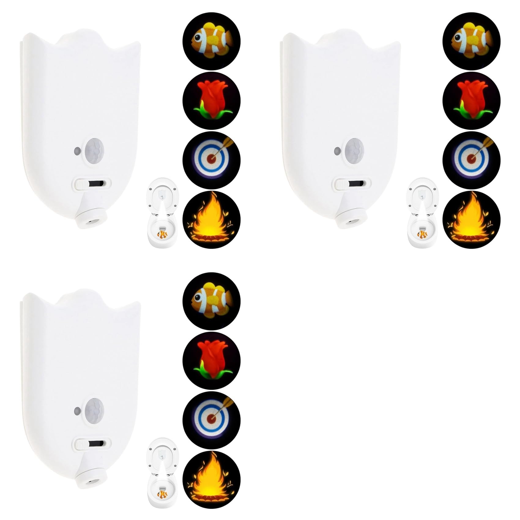 Vjsujehgy 3X Motion Sensor Toilet Night Light, Motion Sensor Light for Bowls, Motion Activated Toilet Night Light, for Bathroom