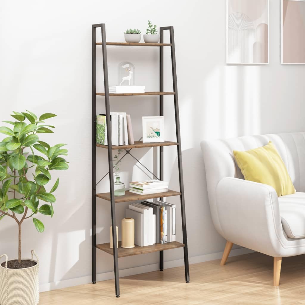 Scaffale Autoportante a 5 Ripiani in Acciaio 56x35x174 cm | Libreria verticale salvaspazio per soggiorno, bagno e studio, ideale per organizzare libri, piante e oggetti quotidiani.
