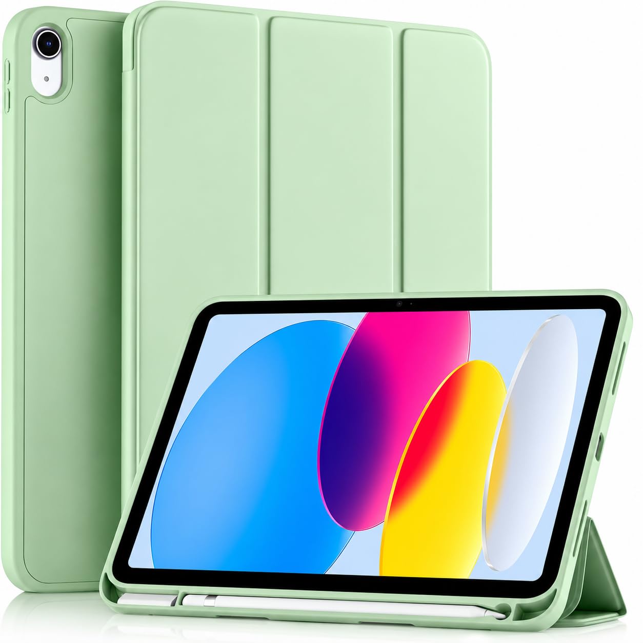 ProElite Smart Case for iPad (A16) 11th/10th Generation (2025/2022) [Auto Sleep/Wake Cover] [Left Side Pencil Holder] [Soft Flexible Case] Recoil Series - Matcha Green-image-16