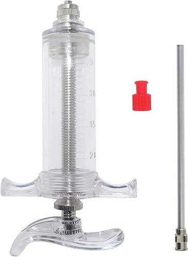 Jeringa de plástico de 0.7 fl oz con aguja de punta roma de 10 Ga de 4 pulgadas y tapas de almacenamiento, ideal para rellenar glicerina vegetal,