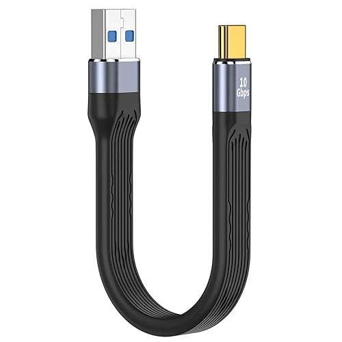 AreMe Cable USB C corto de 5.3 pulgadas, cable de carga rápida USB A a USB C de 60 W, soporta transferencia de datos de 10 Gbps para SSD portátil,