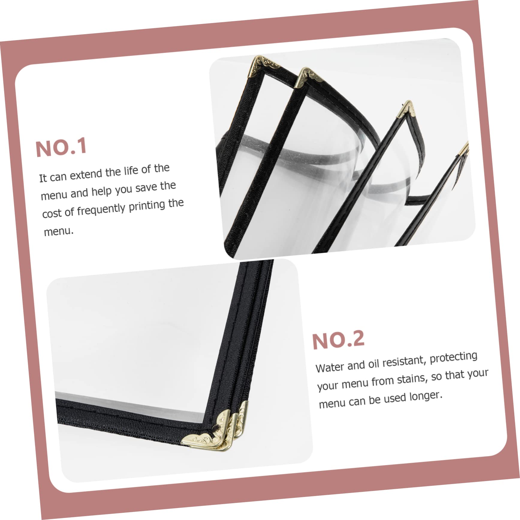 CHILDWEET Menu Recipe Menu Book Cover Restaurant Menu Covers Recipe Folders Fold Menu Cover List Paper Insert A4 Menu Covers Clear Binder Drink Menu Coffee Bar Accessories PVC
