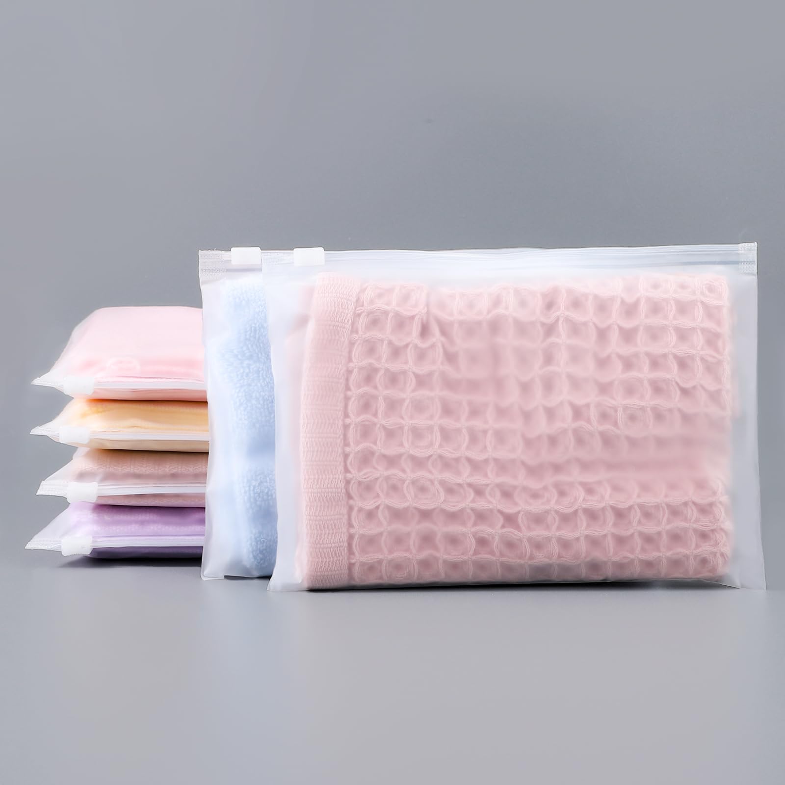 Svaldo Small Ziplock Clothing Bags, 25Pcs 20 * 14cm Frosted Resealable Bag, Waterproof and Moth Proof, Storage Solutions for Swimsuit, Underwear, Towels (Without Vent Holes)