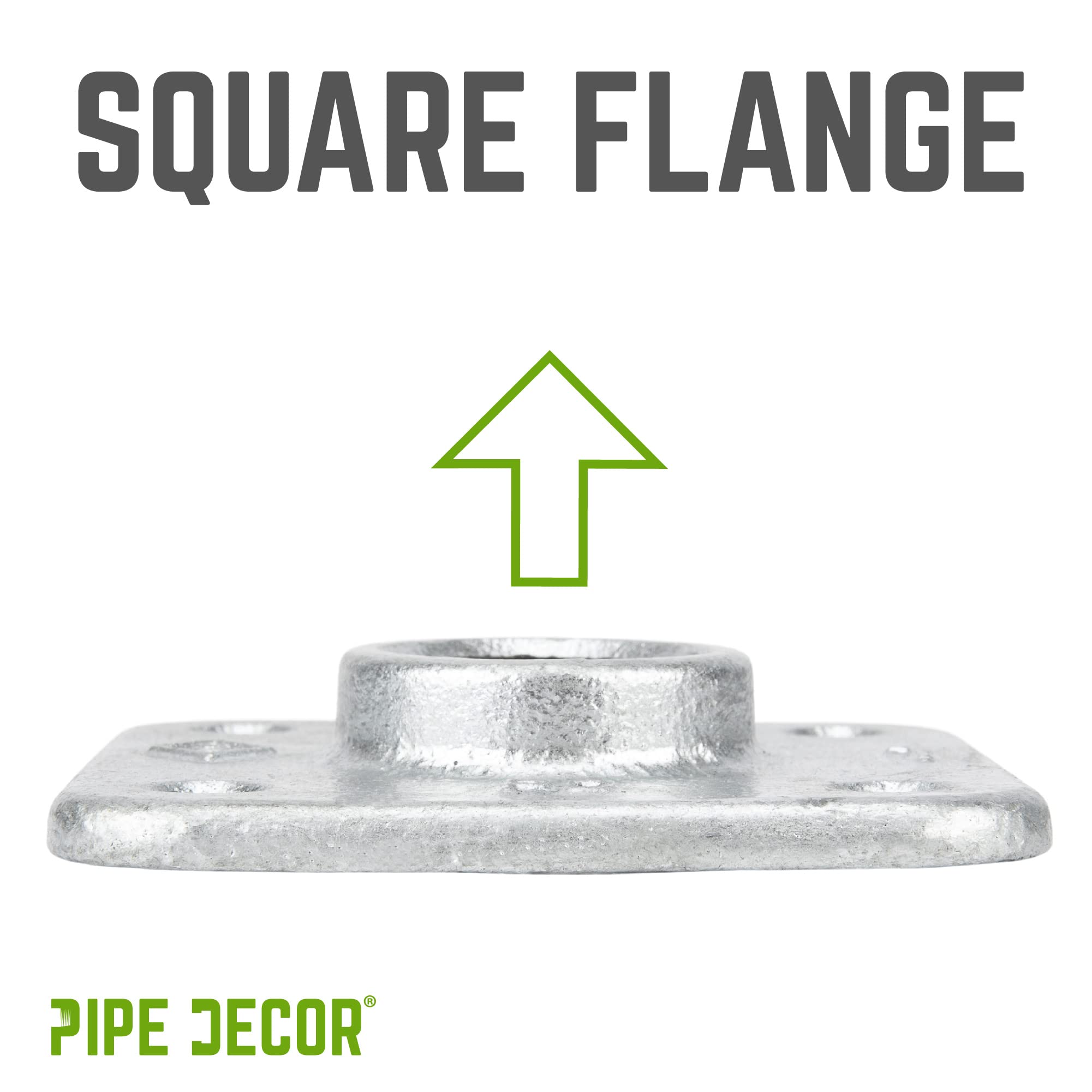 PIPE DECOR Bride carrée en fer galvanisé de 1,9 cm (lot de 4)
