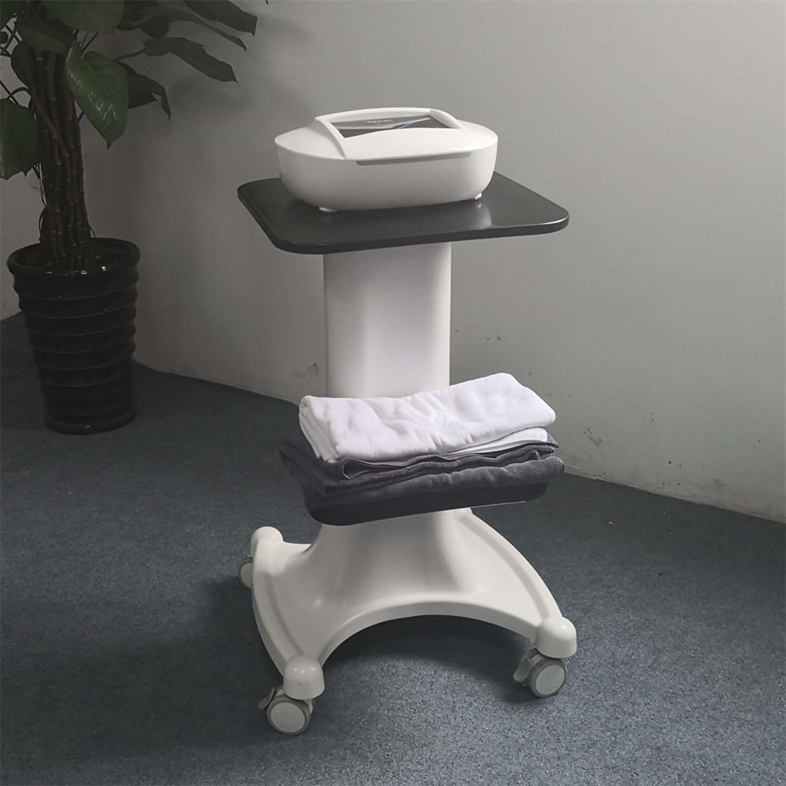 Carrello con Vassoio Carrello Rotante Superiore 42x42 Centimetre Carrello Portaoggetti Ad Altissima capacità di Carico con Rotelle 42x42x75 Centimetre